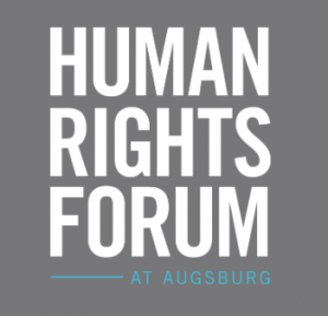 A logo of Human Rights Forum at Augsburg